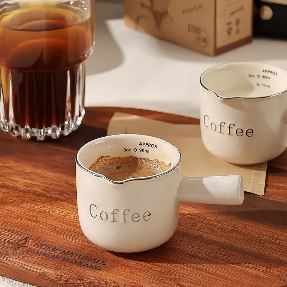 Ceramic Espresso Extraction Cup with Scale Coffee Milk Cup Thickened Exquisite Ounce High Quality Home Coffee Accessories Gifts