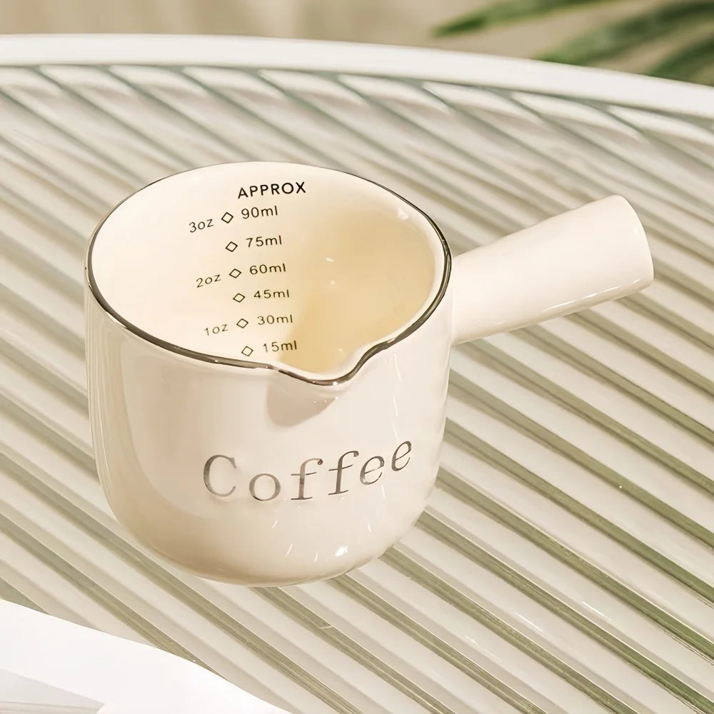 Ceramic Espresso Extraction Cup with Scale Coffee Milk Cup Thickened Exquisite Ounce High Quality Home Coffee Accessories Gifts