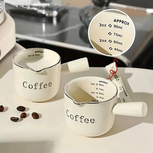 Ceramic Espresso Extraction Cup with Scale Coffee Milk Cup Thickened Exquisite Ounce High Quality Home Coffee Accessories Gifts